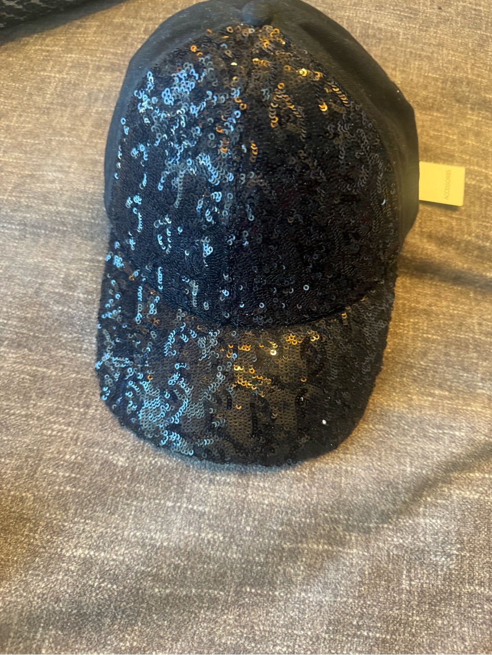 United Colors Of Benetton Black Sequin Baseball Cap
